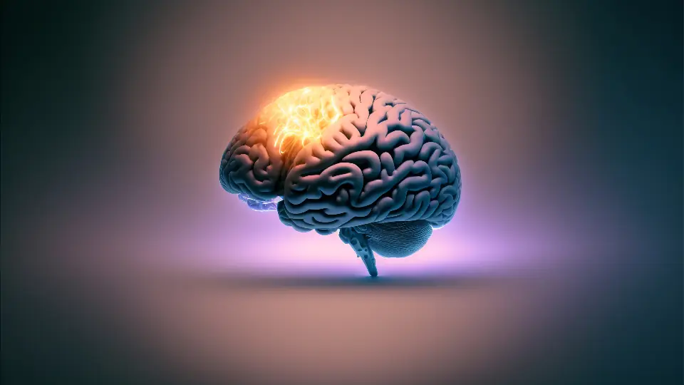 Illustration of a glowing human brain representing psychology